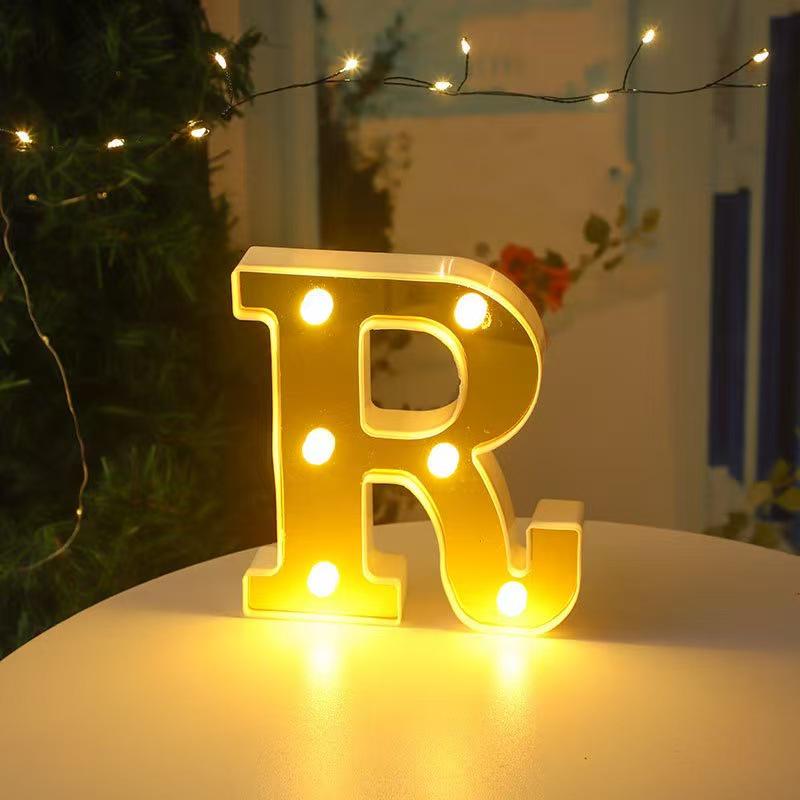 Gold LED Mirror Letter Lights - Romantic Birthday and Festive Décor