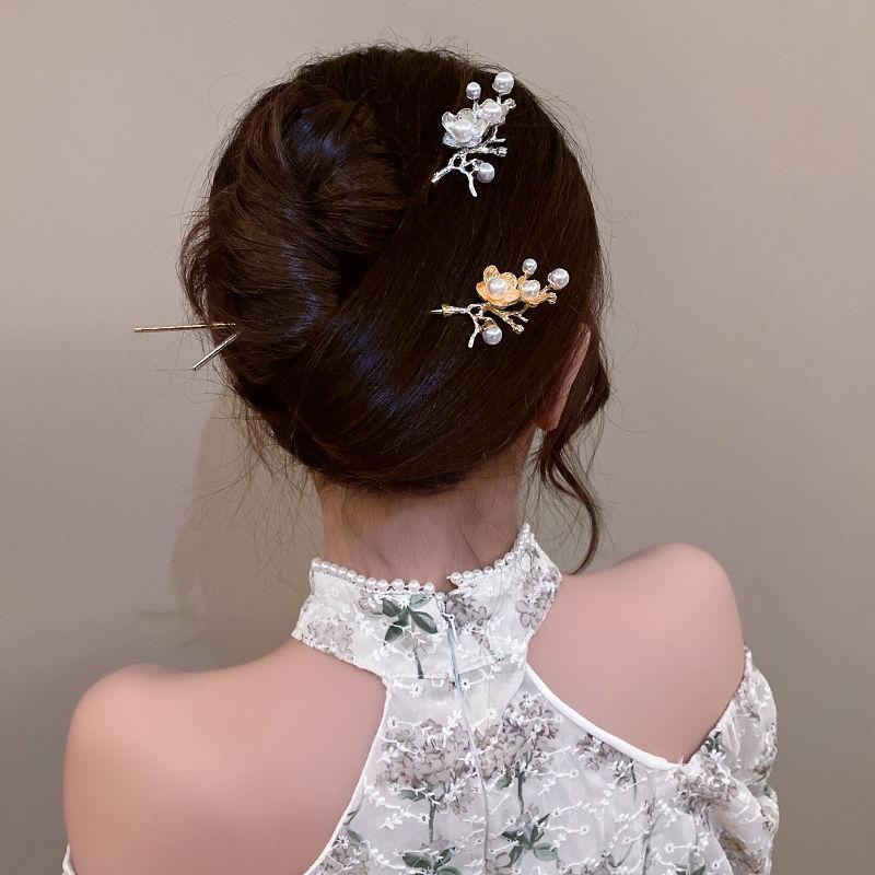 Vlásenky v čínském stylu Moderní Plum Blossom Vlásenka Dámská Vlásenka Dívčí Vlasové doplňky Pokrývky hlavy