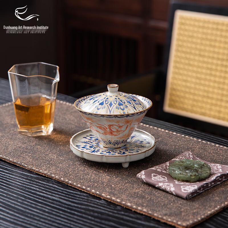 Dunhuang Flying Apsara Ru Kiln Ceramic Gaiwan Tea Set