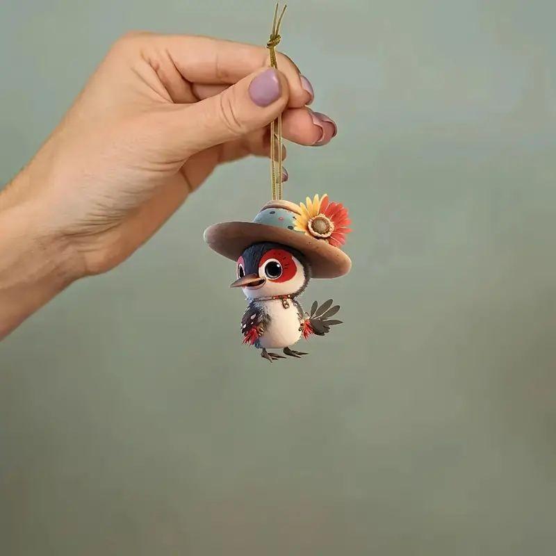 Lucky Fun Eagle Acrylic Car Pendant Colorful Style For Decorative Keychain Or Bag Charm