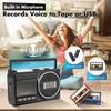 Retro kassettbandspelare med inspelning och inbyggd mikrofon, bärbar Bluetooth boombox, radioapparater med kassettband, USB-omvandlare, AC/DC-ström