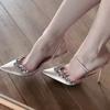 Fashion Crystal Women High Heels Slippers Designer Heeled Sandals Fashion Woman Shoes 2025 Summer Stilettos Pumps Brand Chaussures Femme