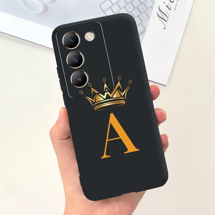 For Vivo Y100 5G Case V2327 Fashion A Z Letters Soft Phone Cases For Vivo Y 100 V30 Lite 5G V40 SE Cover Vivo T3 5G V2334 Fundas