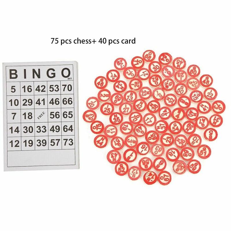 40+75 Bingo Unterhaltungsset für Kinder mit 40 Bingokarten und 75 Markern