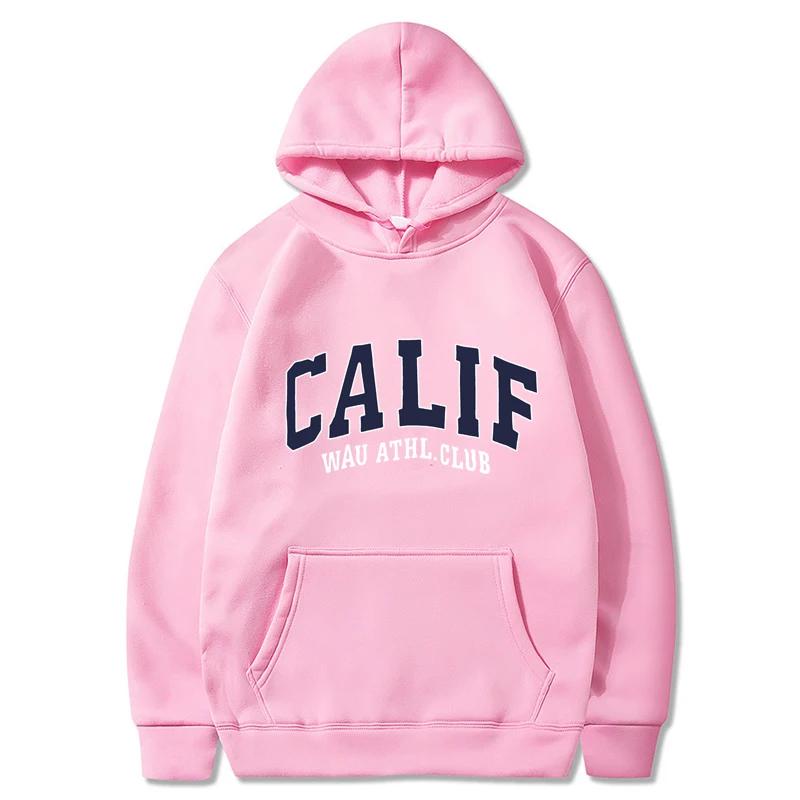 Men And Women Winter Sweatshirt CALIF Print Hooded Pullovers Korean Fashion Loose Casual Hoodies Fleece Pullover Women Clothing