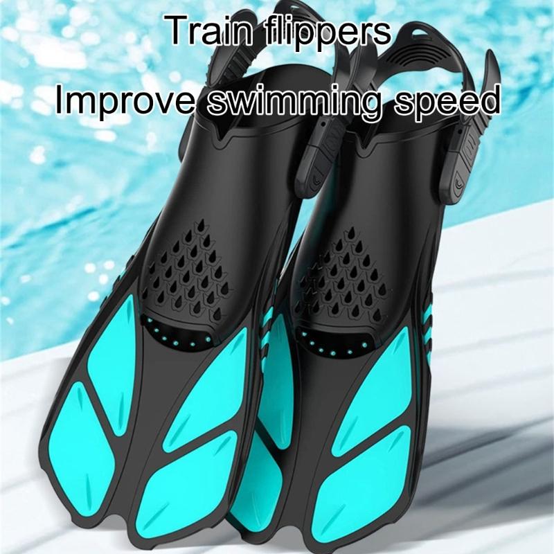 Adult Swimming Fins Open Heel Adjustable Straps Open Heel Snorkeling and Swimming Equipment Suitable for Swimming Diving