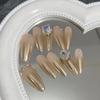 Wearing Armor Pure Handmade Manicure Finished Product Fake Nail Patch Nude Color Magic Mirror Powder French Flash Drill Wear Armor