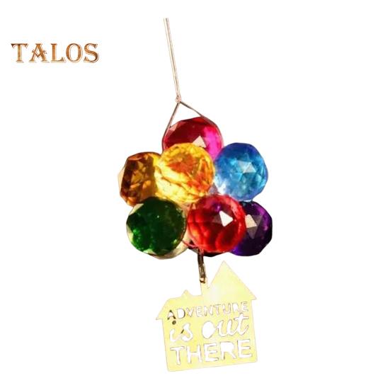 

Летающий дом, ловец солнца, подвесное украшение из меди и хрустальной призмы, имитация хрустального камня, преломляющий солнечный свет, декор house