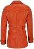 Handmade Lambskin Genuine Leather Casual Women Trench Coat Stylish Orange