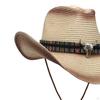 Fashionable Western Cowboy Hat Wide Brim Costume Paper Sun Protection Cowgirl for Men's