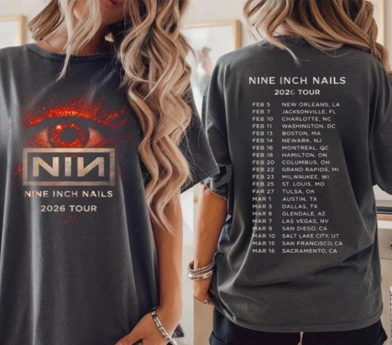 Nine Inch Nails 2026 Tour Rock Band T-Shirt 4XL