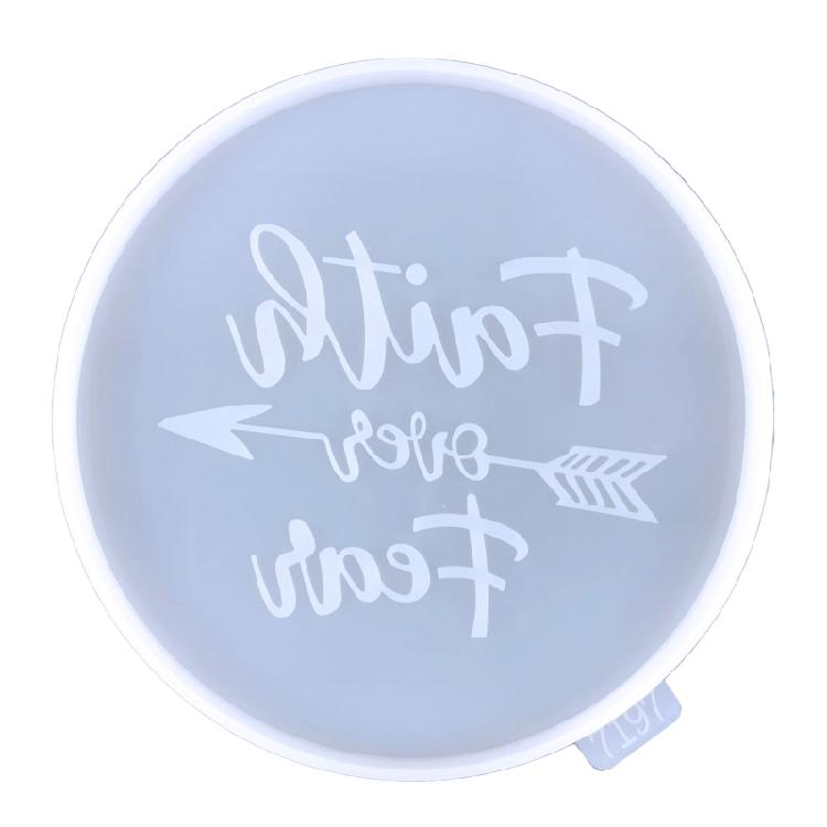 

DIY Creative Pattern Faith Coaster Silicone Mold Eco-Friendly Sturdy Round M 1 белый