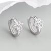 Korean Cute Cat Paw Footprint Ear Buckle Fashion Zircon Hoop Earrings for Women Silver Color Charm Circle Earrings Jewelry Gift