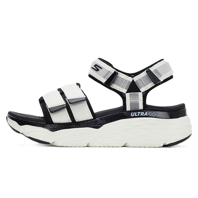 Skechers Max Cushioning Mesh Sport Comfort Beach Sandals Women sandals White Black 140424-WBK 35