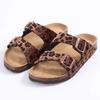Fashion Crestar Women's Clogs Sandals Fashion Cork Footbed Platform Leopard Slides With Double Buckle Outdoor Lady Flat Casual Slippers