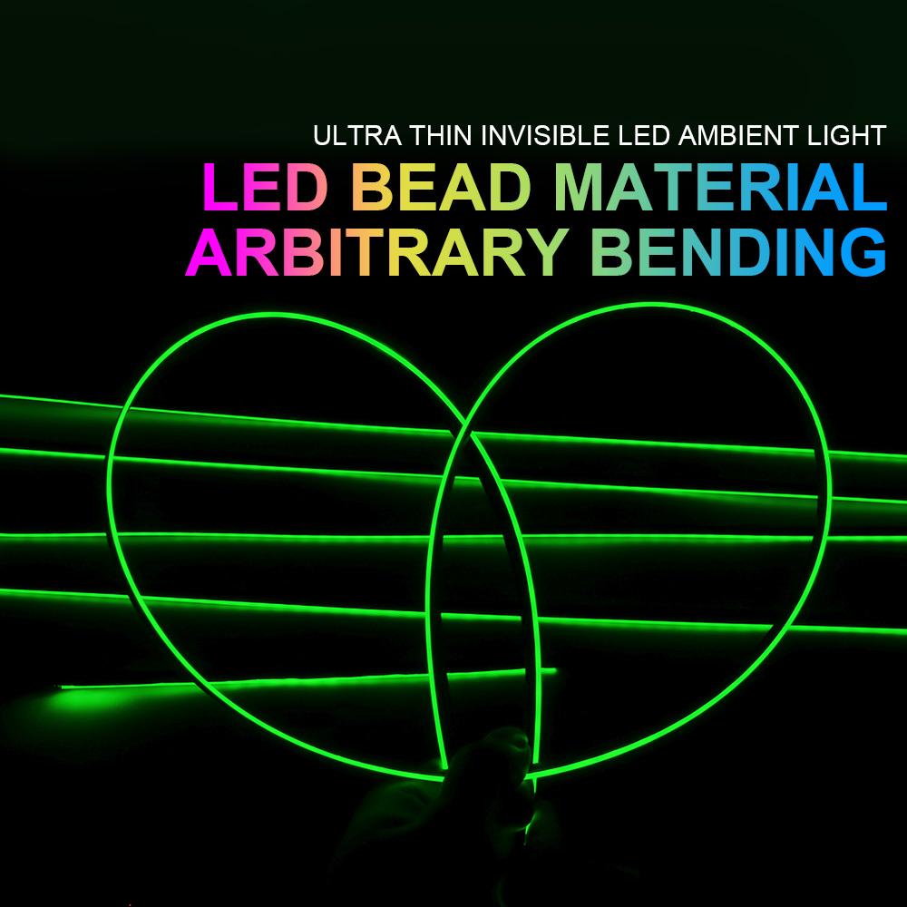 18 In 1 LED Symphony Ambient Lights Car Interior Full Color Streamer RGB 64 Colors Neon Acrylic Strip Decoration Atmosphere Lamp