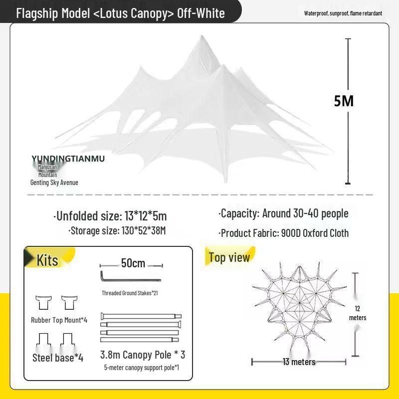Extra Large Outdoor Canopy Tent - Rainproof & UV Protection with Unique Octopus Design