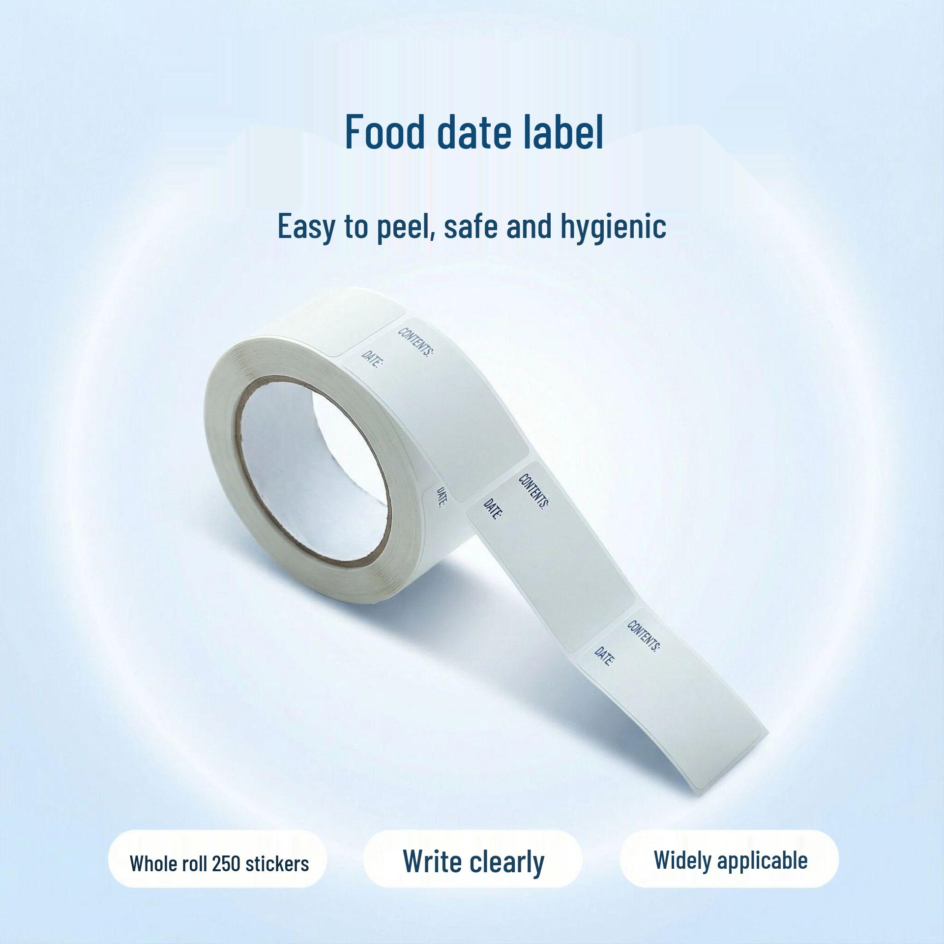 

Rotating Self-Adhesive Kitchen Food Label Stickers, 2.5×5cm, 250/Roll Refrigerator Labels