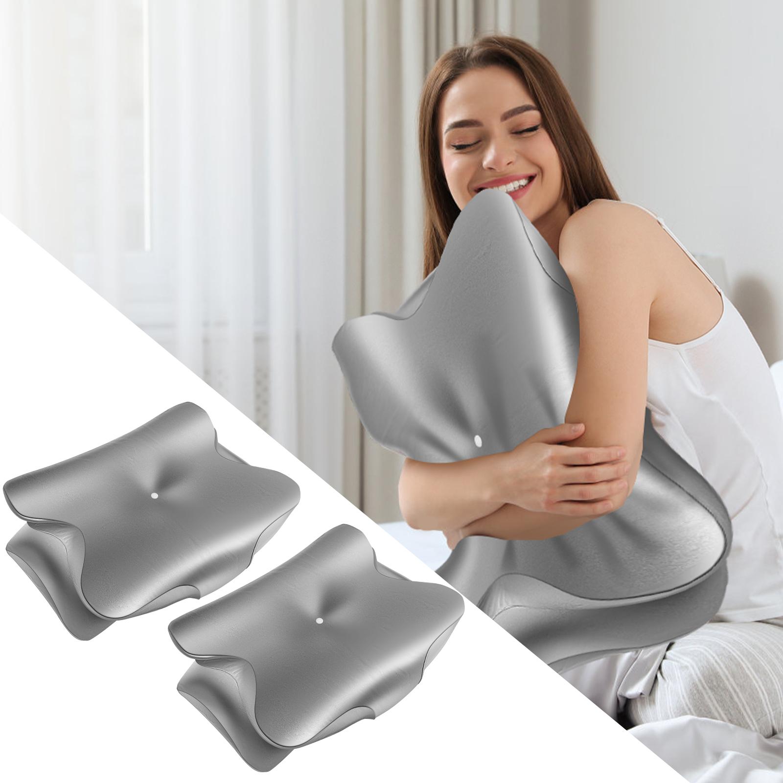 

2PCS Smooth Satin Cervical Support Pillow Case Comfortable Machine Washable Ergonomic Sleeping Pillow Cover With Zipper 24.8x16.73inches