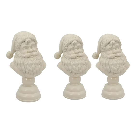 1/2 ks Bílá soška hlavy Santa Clause pryskyřičná figurka vánoční stolní dekorace stolní police na knihy domácí dekorace ozdoba