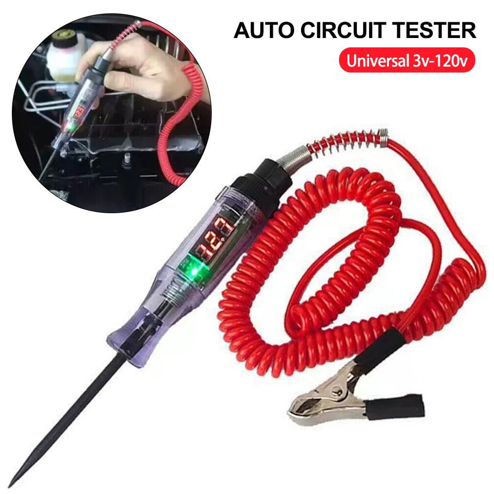 12V/24V LED Display Car Circuit Tester Pen Probe 3-120V Electric Fuse Test Light Voltage Pen Detector