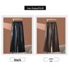 2025 Autumn/Winter Women's High Waist Leather Pants - Stylish Wide-Leg, Loose-Fit, Elastic Drape Trousers