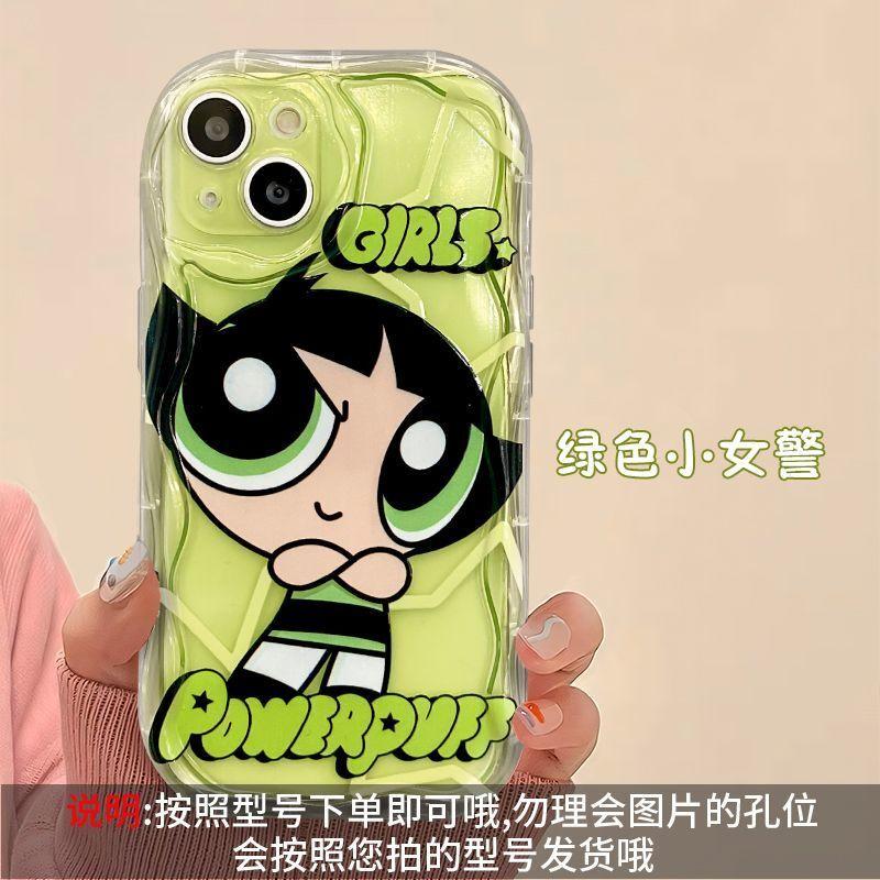 

P-Powerpuff Girls Sunglasses Bracket Holder Phone Case for IPhone 16 15 12 11 Pro Max 14 Plus 13 Mini X XS XR 7 8 Plus SE Cover For iPhone 16