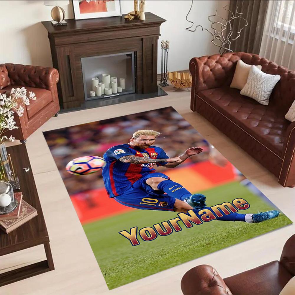 Messi 18 Personalized Text Floor Rug Office Rug Suitable for Bedrooms Outdoor Playrooms Dormitory Anti-slip Rug Anime Office Decor