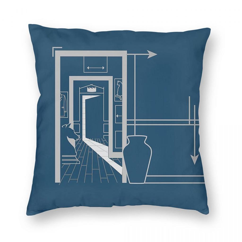 Blue Prince Game Square Pillowcase Polyester Linen Velvet Pattern Zip Decor Throw Pillow Case Car Cushion Cover Wholesale