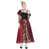 Vintage dvorní styl Černé červené srdce Dlouhé šaty Halloween Srdcová královna Cosplay kostým Párty róba