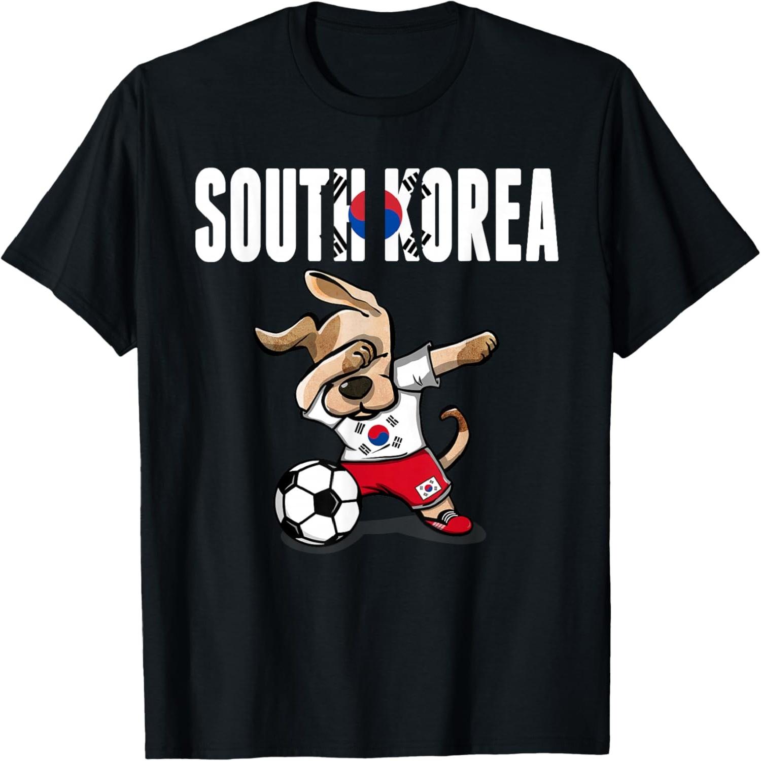Dabbing Dog South Korea Soccer Fans Jersey Korean Football T-Shirt S