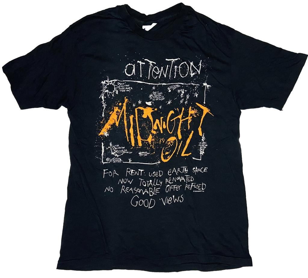 Rare Black Midnight Oil Band Unisex Shirt All Size OT414