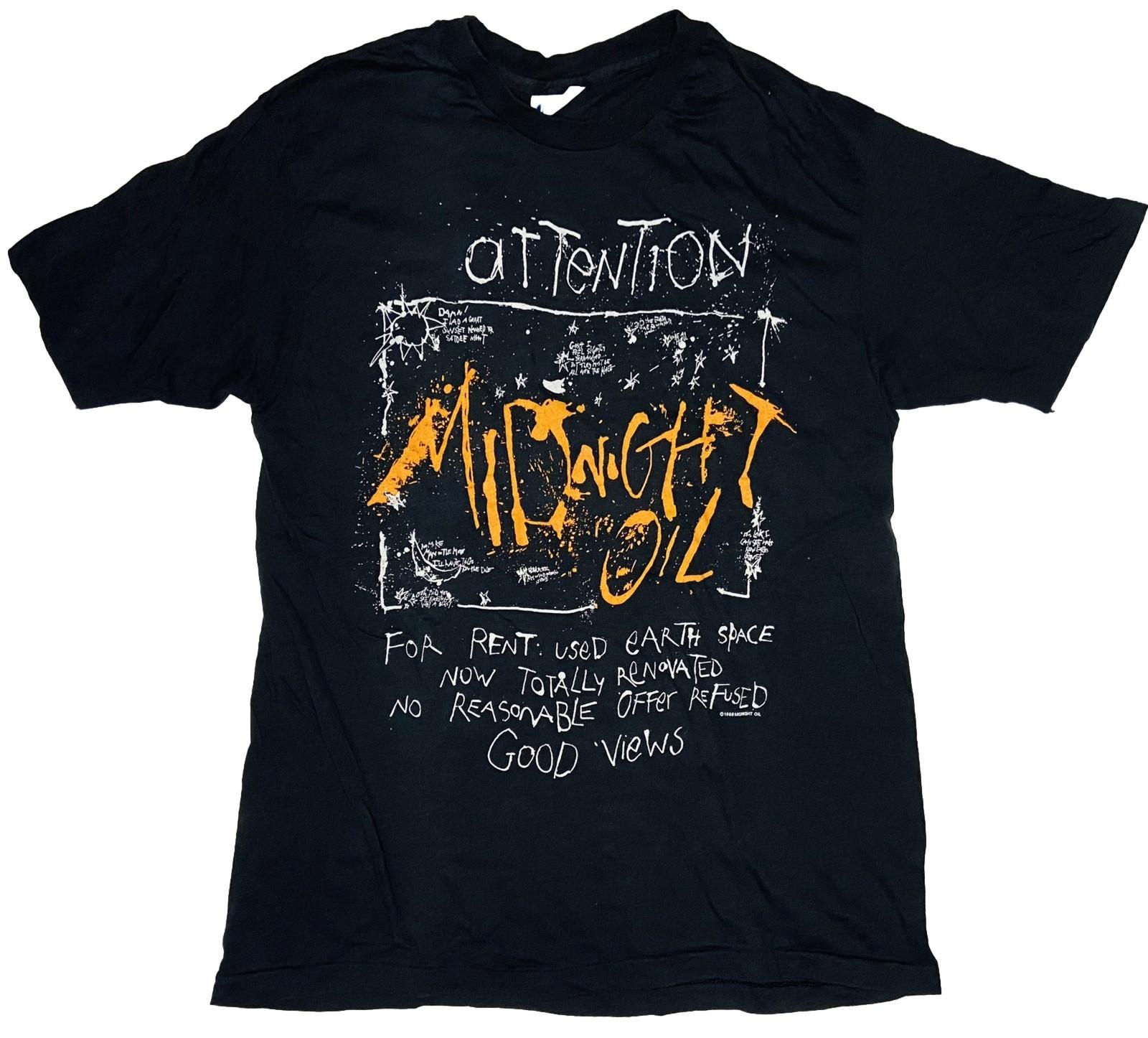 Rare Black Midnight Oil Band Unisex Shirt All Size OT414 S