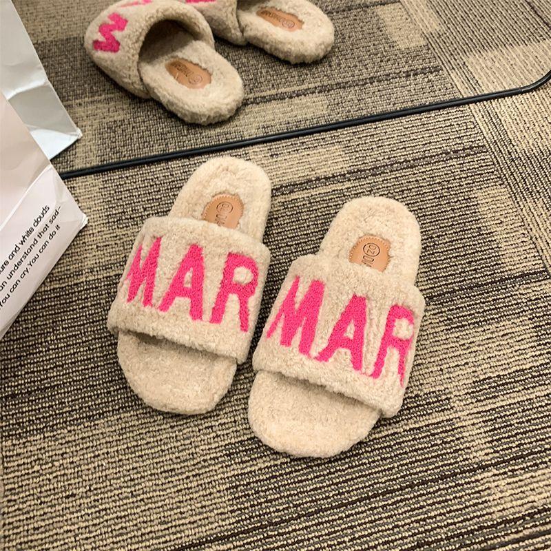 Mao Mao tøfler dame yttertøy 2025 ny høst og vinter hvit kort Mao Mao sko liten duftende muffin tykksålede bomullstøfler
