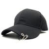Minimalist Cotton Baseball Cap With Metal Ring For Sun Protection And Casual Wear