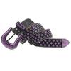 Y2K Punk Rhinestone Sequin Hip Hop Pin Buckle Leather Belt for Women