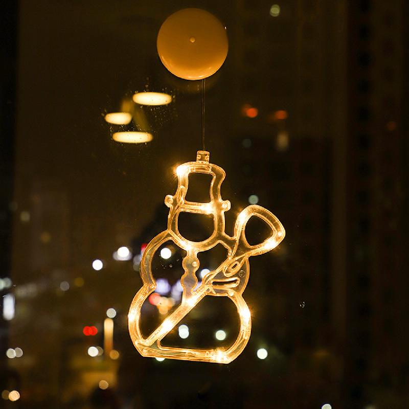 LED Reindeer Santa Suction Cup Lights for Living Room, Shop Window, or Christmas Tree - Creative Colored Decorations
