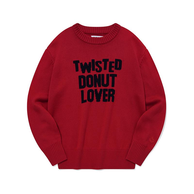 KIRSH Cherry Holiday Wording Knit [Red]