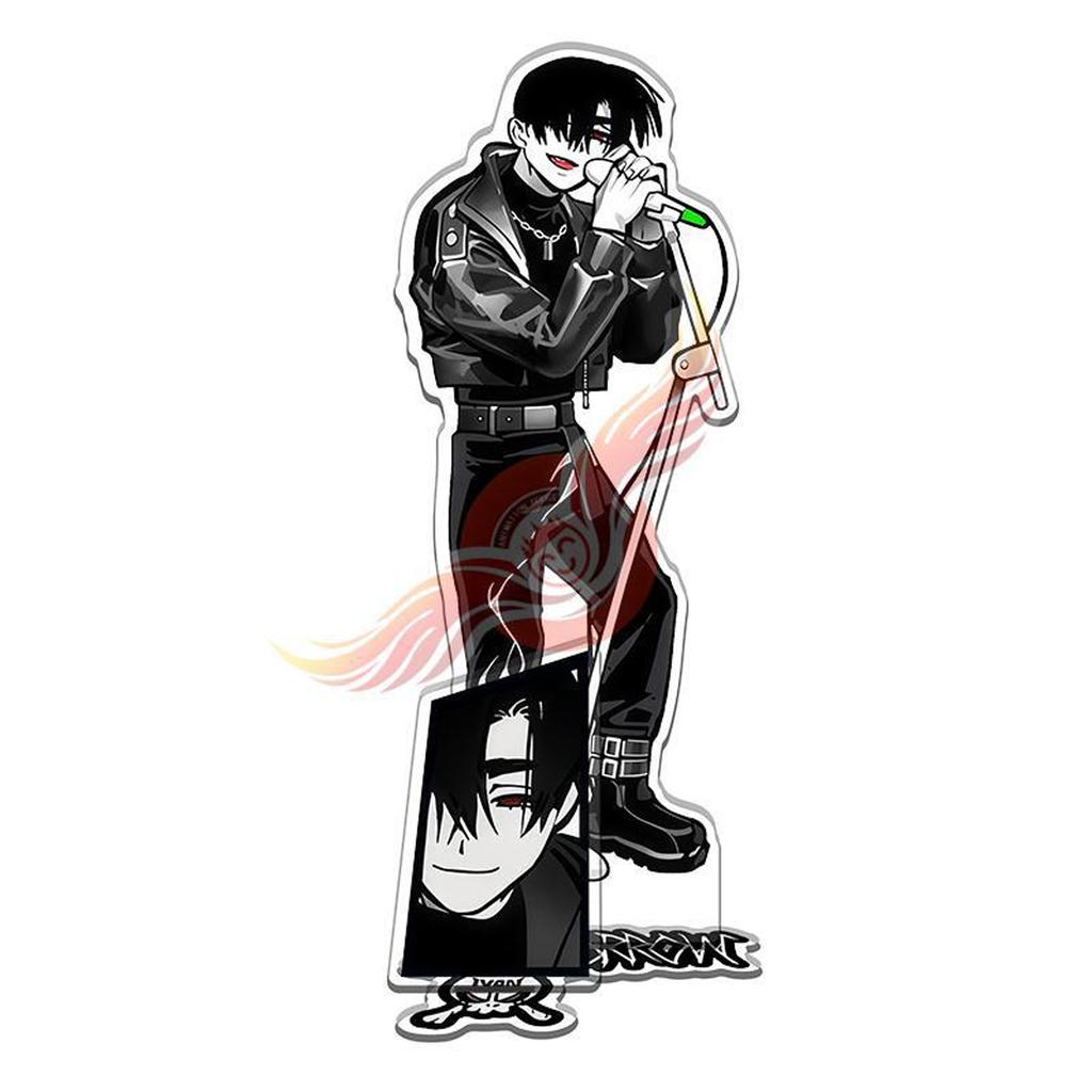 Acrylic Stand Figure Anime Character Display 20CM Height Double-Sided Print Clear Base Decorative Model Stand for Desk Shelf Display