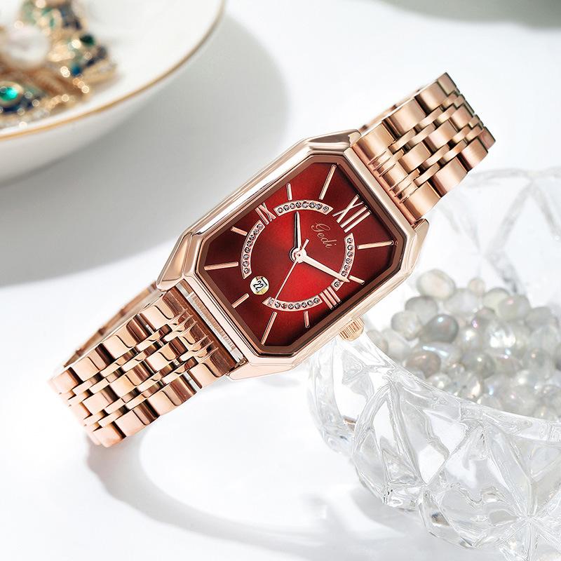 Ladies Retro Steel Strap Small Dial Fashionable Small Square Watch Temperament Waterproof Quartz Watch