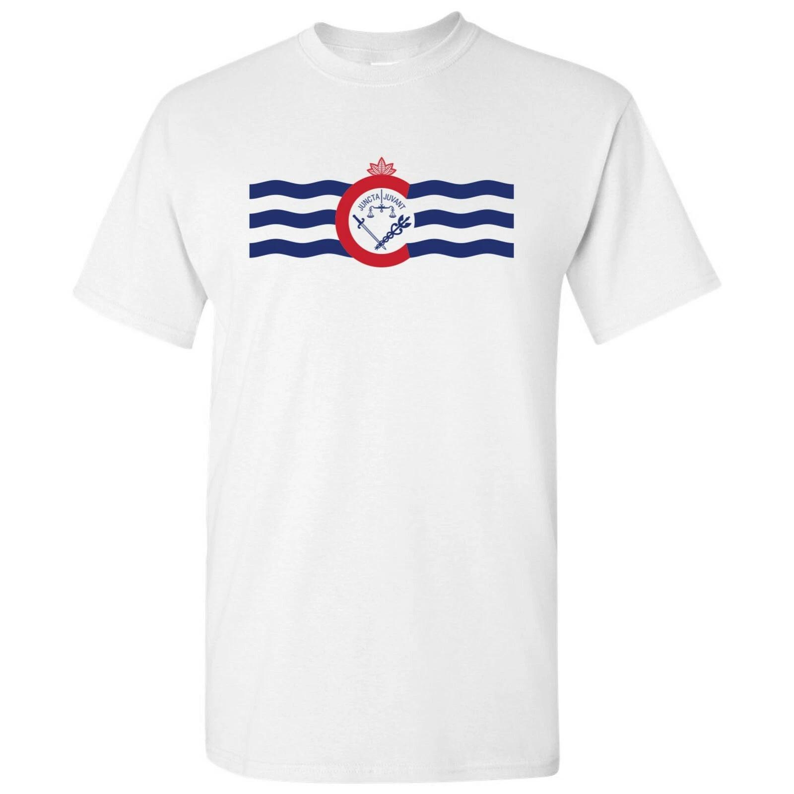 Cincinnati US City Flag Basic Cotton T-Shirt - White 2XL