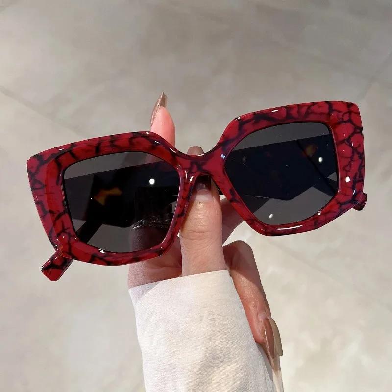 Vintage Brand Designer Polygon Sunglasses Women For Men Luxury Fashion Sun Glasses Trendy Punk Ladies Orange Big Shades