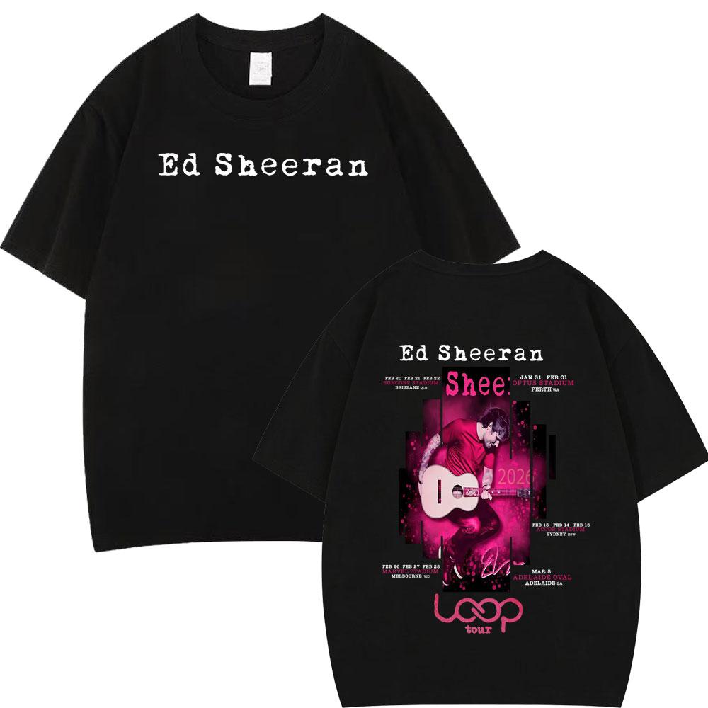 Ed Sheeran Loop Tour 2026 Merch Tshirts Men Women Fashion Hip Hop Tshirt 100 Cotton Oversized ONeck High Quality T Shirts