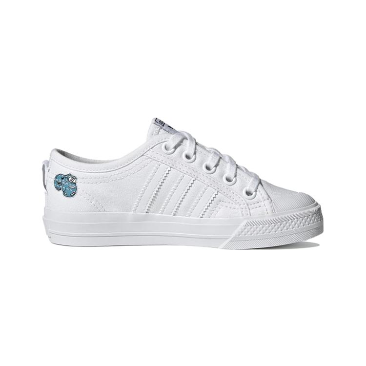 adidas Originals Nizza C Canvas Comfortable Abrasion Resistant Low Top Skateboard Shoes White FY3399