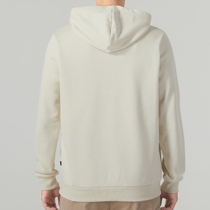 Puma Sports Lifestyle Series Logo Print Hooded Long Sleeve Sweatshirt Men sweatshirt White 672475-87