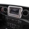 Silver Dashboard GPS Navigation Frame Trim Decor Cover For Jeep Wrangler JL 18+