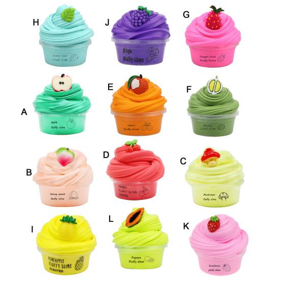 Fluffy Butter Slime Beautiful Comfortable Touch Ideal Gift Stress Relief Fruit Cherry Toy