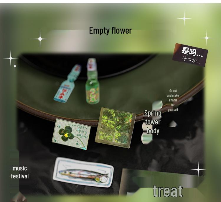 Yu Xian Vintage Japonský Styl Vyřezávaná Kniha Samolepek – 45 Listů pro Koláž a DIY.