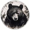 Round Tin Sign Bear Vintage Rustic Metal Wall Art Home Pub Decor