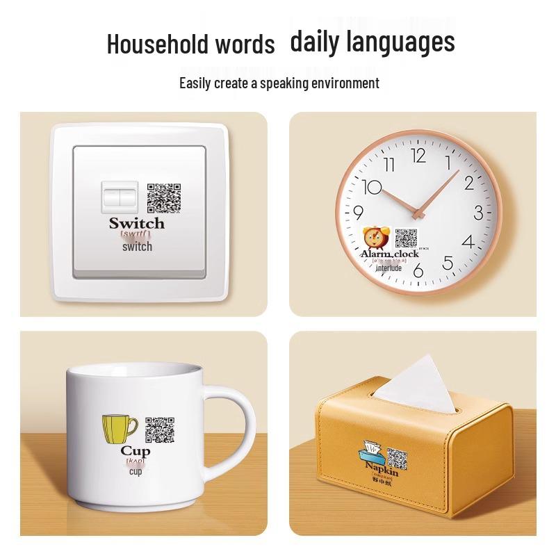 Waterproof English Word Stickers for Kids - Early Education and Daily Use